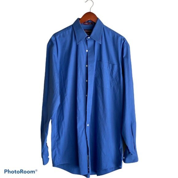 Nordstrom Blue Button Up Long Sleeve Cotton Shirt - Picture 1 of 4
